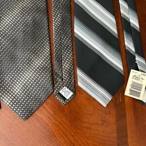 Alfani Black and Gray Patterned Tie Set